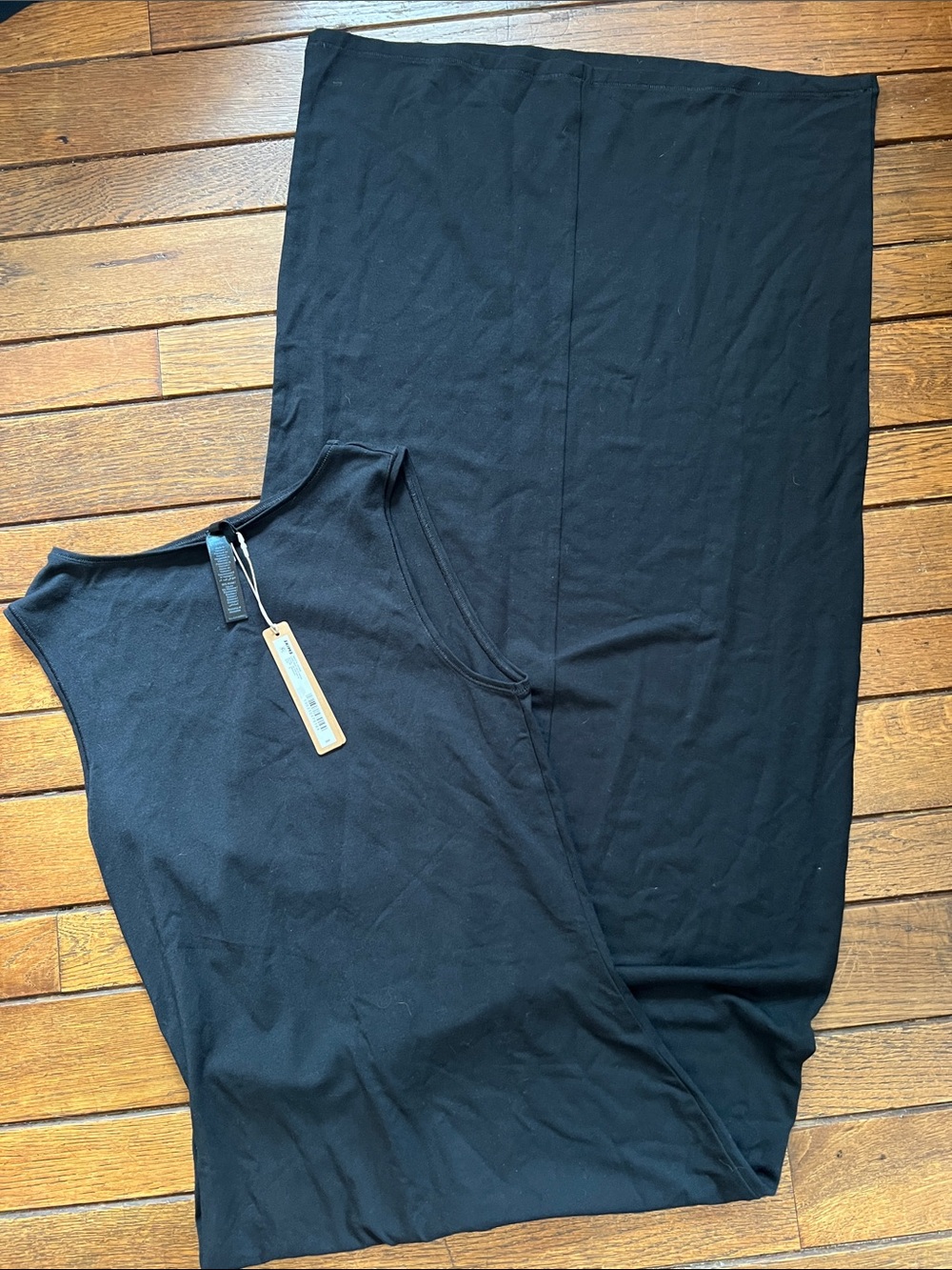 SKIMS Black Smooth Lounge Long Boatneck Dress Size Small NWT New With Tags